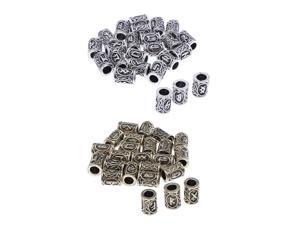48x Viking Runes Beads Hair Beard Retro Bracelets Pendants Jewelry Making 48x Viking Runes Beads Hair Beard Retro Bracelets Pendants Jewelry Making