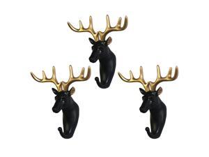 3pcs Nordic Style Resin Animal Head Decorative Hook for Home Decor Deer 3pcs Nordic Style Resin Animal Head Decorative Hook for Home Decor Deer