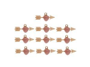 10 Pieces Arrow Through Heart Charm Pendants Necklace Jewelry Findings Pink 10 Pieces Arrow Through Heart Charm Pendants Necklace Jewelry Findings Pink