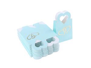 50 Pieces Gilding Double Heart Candy Bags Gift Boxes Wedding Favors Blue