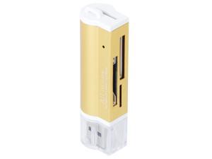 Mini Golden 4 Ports USB 2.0 SD/MMC/RS MMC/Mini SD /TF All in one Memory Card Reader Mini Golden 4 Ports USB 2.0 SD/MMC/RS MMC/Mini SD /TF All in one Memory Card Reader