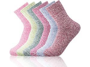 Footfox 6 Pairs Womens Warm Wool Socks Vintage Knit Casual Cotton Socks, Multicolor - FWS100 Footfox 6 Pairs Womens Warm Wool Socks Vintage Knit Casual Cotton Socks, Multicolor - FWS100