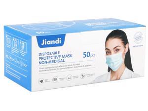 [50 Pcs] Jiandi Disposable Face Mask, 3-ply Breathable Comfortable Face Masks With Earloops for Daily Use, 50 pcs per Box