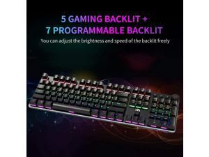 NINGMEI Mechanical Gaming Keyboard Programmable Backlit RGB LED 108 Keys Anti-ghosting, GK32