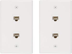 Buyer's Point 2 Port Cat6 Ethernet Wall Plate, Female-Female White - 2 Pack