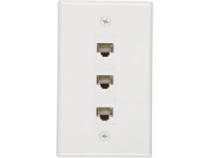 Buyer's Point 3 Port Cat6 Wall Plate, Female-Female White -1 Pack