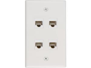 Buyer's Point 4 Port Cat6 Wall Plate, Female-Female White -1 Pack