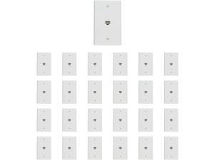 Buyer's Point 1 Port Cat6 Ethernet Wall Plate, Female-Female White - 25 Pack