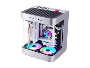 Segotep Slath Mini ITX PC Gaming Computer Case, Double Curved Tempered Glass Side Panel, GPU Vertical Mounting, Cable Management System, SFX PSU Supported
