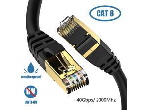 Outdoor Cat 7 Ethernet Cable 20M/65FT Cat7 Heavy Duty Double Shielded Patch Cord Gigabit Network LAN Cable RJ45 Connector with Gold Plated Lead Waterproof Ethernet Cable Direct Burial Ethernet Cable 