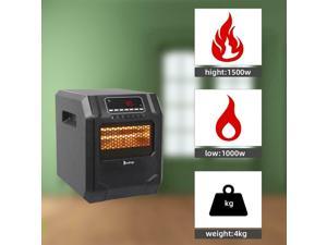 1500W Electric Safe Indoor 4 Element Quartz Infrared Fan Space Heater 90°F