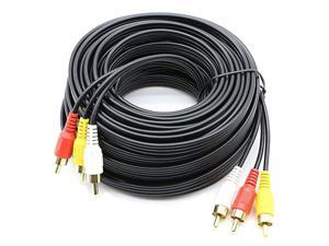 3 RCA Cable Audio Video Composite Male to Male DVD Cable 50 Feet 3 RCA Cable Audio Video Composite Male to Male DVD Cable 50 Feet
