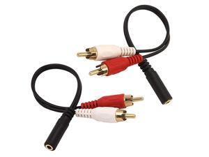 3.5mm Female to 2 RCA Male Stereo Audio Y Cable 2-Pack, Gold Plated Adapter Compatible for TV,Smartphones, MP3, Tablets, Speakers,Home Theater (8 inch) 3.5mm Female to 2 RCA Male Stereo Audio Y Cable 2-Pack, Gold Plated Adapter Compatible for TV,Smartphones, MP3, Tablets, Speakers,Home Theater (8 inch)