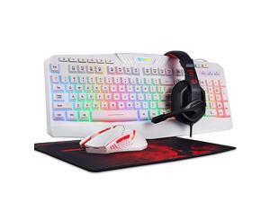 S101 Wired RGB Backlit Gaming Keyboard and Mouse Gaming Mouse Pad Gaming Headset Combo All in ONE PC Gamer Bundle for Windows PC White S101 Wired RGB Backlit Gaming Keyboard and Mouse Gaming Mouse Pad Gaming Headset Combo All in ONE PC Gamer Bundle for Windows PC White
