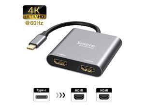 C to Dual HDMI Adapter 4K 60hzType C to HDMI Converter for MacBookMacBook Pro 202020192018MacBook AirChromebook PixelLenovoYoga 920Thinkpad T480Dell XPS 1315Surface Book 2 etc
