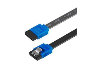 SATA Cable III, SATA Cable III 6Gbps Straight HDD SDD Data Cable with Locking Latch 18 Inch Compatible for SATA HDD, SSD, CD Driver, CD Writer - Blue