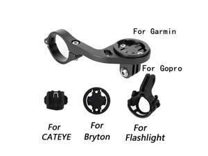 OutFront Mount Bicycle Handlebar Combo Mount for Garmin Bryton Gopro Flashlight CameraCompatible with 318mm 254mm Handlebar Black
