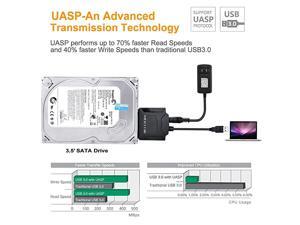 USB 30 to SATA Adapter Converter Cable for 25quot35quot SATA HDDSSD Hard Drive Disks Support UASP Up to 2TB Include 12V 2APower Adapter amp USB 30 Cable USB 30 to SATA Adapter Converter Cable for 25quot35quot SATA HDDSSD Hard Drive Disks Support UASP Up to 2TB Include 12V 2APower Adapter amp USB 30 Cable