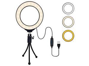LED Ring Light 4 with Tripod Stand for YouTube Video Makeup and Live Streaming Mini LED Camera Light Desktop LED Lamp with 3 Light Modes 10 Brightness Level LED Ring Light 4 with Tripod Stand for YouTube Video Makeup and Live Streaming Mini LED Camera Light Desktop LED Lamp with 3 Light Modes 10 Brightness Level