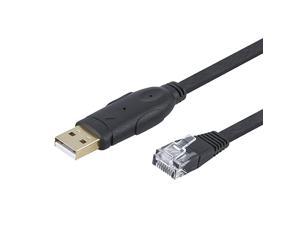 USB Console Cable 6 FT USB to RJ45 Serial Adapter Compatible RouterSwitch of Cisco NETGEAR TPLink Linksys Windows Linux System Black