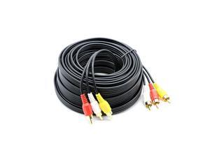3 RCA Cable Audio Video Composite Male to Male DVD Cable 30 Feet 3 RCA Cable Audio Video Composite Male to Male DVD Cable 30 Feet
