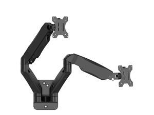 Dual LCD Monitor Fully Adjustable Gas Spring Wall Mount Fit 2 Screens VESA up to 27 inch 143 lbs Weight Capacity per Arm GSWM002 Black