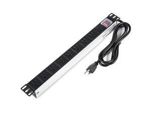 Aluminum Alloy Shell 8 Outlet RackMount Server PDU Power Distribution Unit 1U15A110V Power Strip with Surge Protector 6ft Power Cord Silver Aluminum Alloy Shell 8 Outlet RackMount Server PDU Power Distribution Unit 1U15A110V Power Strip with Surge Protector 6ft Power Cord Silver