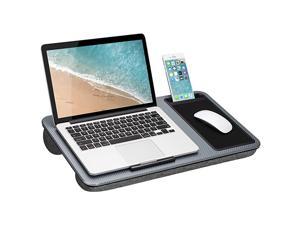 Home Office Lap Desk with Device Ledge Mouse Pad and Phone Holder Silver Carbon Fits Up to 156 Inch Laptops Style No 91585