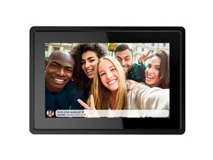 7 Inch 16GB Smart WiFi Digital Picture Frame, Send Photos or Small Videos from Anywhere, Touch Screen, IPS LCD Panel, Wall-Mountable, Portrait and Landscape(Black)