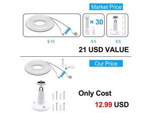 Power Extension Charging Cable with Wall Mount for Wyze Cam PanWyze Cam Pan Mounting Kit Including Charging and Data Sync CordAdjustable 360 Degree Swivel Ceiling Mount and 30 Wire Clips Power Extension Charging Cable with Wall Mount for Wyze Cam PanWyze Cam Pan Mounting Kit Including Charging and Data Sync CordAdjustable 360 Degree Swivel Ceiling Mount and 30 Wire Clips
