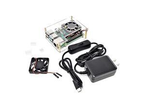 Inc Acrylic Stackable Raspberry Pi 4 Case Kit with USBC Power RASPCS16PWR Inc Acrylic Stackable Raspberry Pi 4 Case Kit with USBC Power RASPCS16PWR