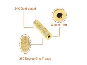 35mm Female to Female Adapter Gold Plated 18 Inch Stereo Coupler Aux Cord Connectors 2 Pack 35mm Female to Female Adapter Gold Plated 18 Inch Stereo Coupler Aux Cord Connectors 2 Pack