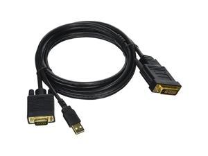 Video Cable - 6 Feet - Black | 28AWG VGA and USB to M1-D