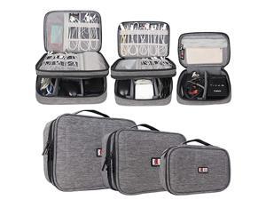 3Pcs Universal Travel Cable Organizer Electronics Accessories Carry Bag for Cables Cord USB Flash Drive Battery and More Denim Gray 3Pcs Universal Travel Cable Organizer Electronics Accessories Carry Bag for Cables Cord USB Flash Drive Battery and More Denim Gray