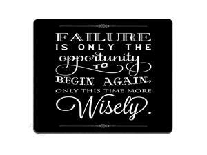 Mouse Pad Inspirational Quotes Failure is Only The Oppoitunity to Begin Again Only This Time More Wisely Custom Design 95 X 79 Inch Mouse Pad Inspirational Quotes Failure is Only The Oppoitunity to Begin Again Only This Time More Wisely Custom Design 95 X 79 Inch