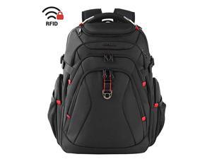 17 Inch Laptop Backpack EMT Firefighter Maltese Cross with USB Charging&Headphone Port Large for Men and Women 