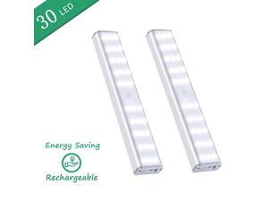 Under Cabinet Lighting, 20 LED Motion Sensor Closet Light Rechargeable,3 Color Mode Wireless Battery Operated Lights Bar for Kitchen Stair Hallway Under Counter Lighting Stick on Lights (2 Pack)