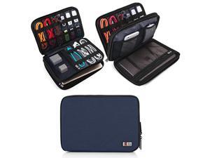 Double Layer Electronic Accessories Organizer Travel Gadget Bag for Cables USB Flash Drive Plug and More Perfect Size Fits for iPad Mini Medium Dark Blue Double Layer Electronic Accessories Organizer Travel Gadget Bag for Cables USB Flash Drive Plug and More Perfect Size Fits for iPad Mini Medium Dark Blue