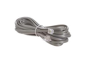 Telephone Extension Cord Cable 4 Conductor Wire with RJ11 6P4C Plug Cable for Landline Telephone 14 FT Gray