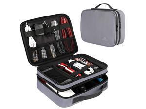 Organizer Bag Travel Universal Cable Organizer Case Durable Accessories Pouch with Handle Small Electronic Carrying Bag for Cable Flash Diver Phone USB Power Bank Grey Organizer Bag Travel Universal Cable Organizer Case Durable Accessories Pouch with Handle Small Electronic Carrying Bag for Cable Flash Diver Phone USB Power Bank Grey