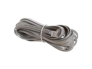 Telephone Extension Cord Cable 6 Conductor Wire with RJ12 6P6C Plug Cable for Landline Telephone 14 FT Gray