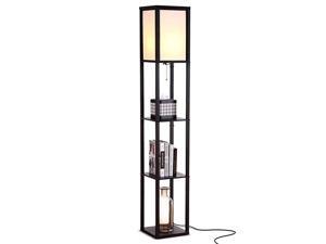 Maxwell Modern LED Shelf Floor Lamp Skinny End Table Nightstand for Bedroom Combo Narrow Side Table with Standing Accent Light Attached Asian Tower Book Shelves Black Maxwell Modern LED Shelf Floor Lamp Skinny End Table Nightstand for Bedroom Combo Narrow Side Table with Standing Accent Light Attached Asian Tower Book Shelves Black