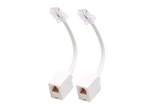 RJ45 to RJ11 Converter Adapter Connector MF Cable Telephone RJ11 6P4C Female to Ethernet RJ45 8P8C Male Converter Cord2 Pack