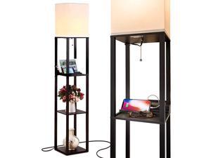 Maxwell Charger Shelf Floor Lamp with USB Charging Ports Electric Outlet Tall Narrow Tower Nightstand for Bedroom Modern Asian End Table with Light Attached Black Maxwell Charger Shelf Floor Lamp with USB Charging Ports Electric Outlet Tall Narrow Tower Nightstand for Bedroom Modern Asian End Table with Light Attached Black