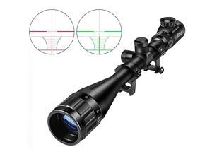 Hunting Rifle Scope 624x50 AOE Red and Green Illuminated Gun Scope with Free Mount