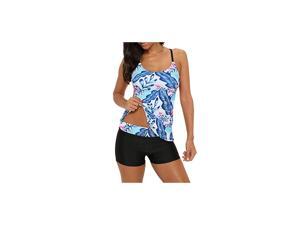 Tankini Swimsuits for Women Two Piece Bathing Suit Tummy Control Swimwear Modest Tankini Top with Boyshort Swim Suits Retro 2 Piece Tankini for Women White Blue Floral L US 68 Tankini Swimsuits for Women Two Piece Bathing Suit Tummy Control Swimwear Modest Tankini Top with Boyshort Swim Suits Retro 2 Piece Tankini for Women White Blue Floral L US 68