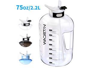 Half Gallon Water Bottle with Straw and Handle 75 OZ Water Bottles BPA Free Leakproof Lids Motivational Time Marker Ounce Line Fitness Sports Water Bottle for Home Office Gym Reusable Water Jug Half Gallon Water Bottle with Straw and Handle 75 OZ Water Bottles BPA Free Leakproof Lids Motivational Time Marker Ounce Line Fitness Sports Water Bottle for Home Office Gym Reusable Water Jug