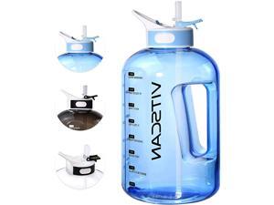 Gallon Water Bottle with Straw Motivational Water Bottle with Time Marker Large Water Bottle 128 Oz Water Bottle Big Water Jug for Sports Water Bottles Two Handles BPA Free Blue Gallon Water Bottle with Straw Motivational Water Bottle with Time Marker Large Water Bottle 128 Oz Water Bottle Big Water Jug for Sports Water Bottles Two Handles BPA Free Blue