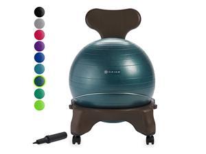 Classic Balance Ball Chair Exercise Stability Yoga Ball Premium Ergonomic Chair for Home and Office Desk with Air Pump Exercise Guide and Satisfaction Guarantee Forest