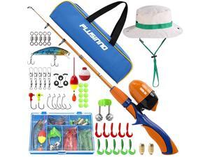 Kids Fishing PolePortable Telescopic Fishing Rod and Reel Full Kits Spincast Youth Fishing Pole Fishing Gear for Kids Boys Orange Handle with BagampHat 150CM 5905IN Kids Fishing PolePortable Telescopic Fishing Rod and Reel Full Kits Spincast Youth Fishing Pole Fishing Gear for Kids Boys Orange Handle with BagampHat 150CM 5905IN